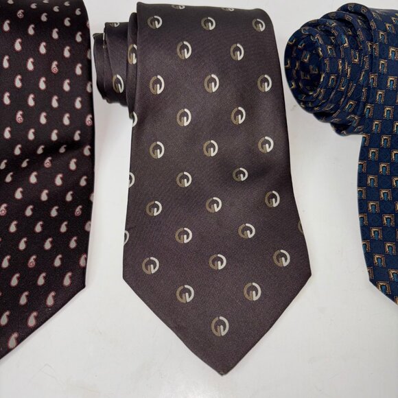 Vintage Gucci Lot Of 3 Designer Silk Ties Mad in Italy - Picture 8 of 15